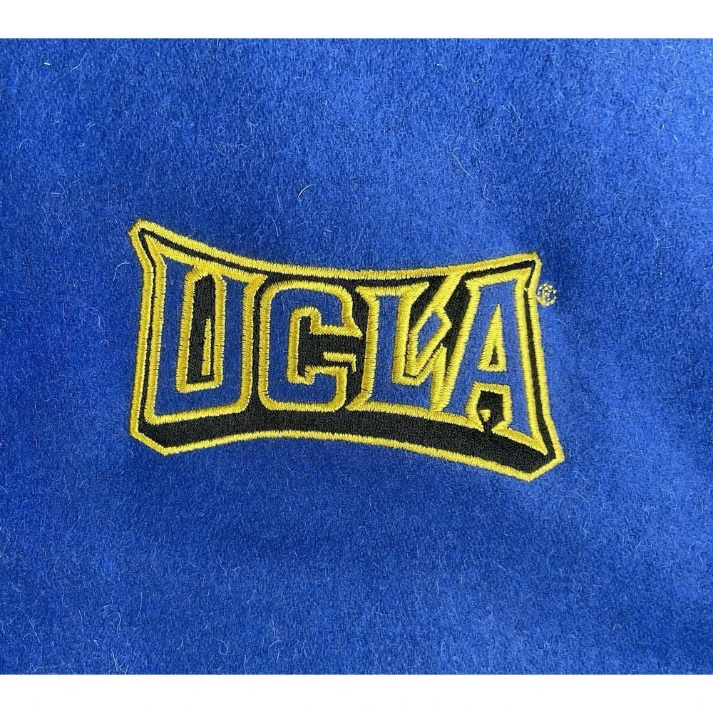 Steve & Barry's UCLA Varsity Jacket Mens XXL Blue Bruins Faux Leather Wool Blend